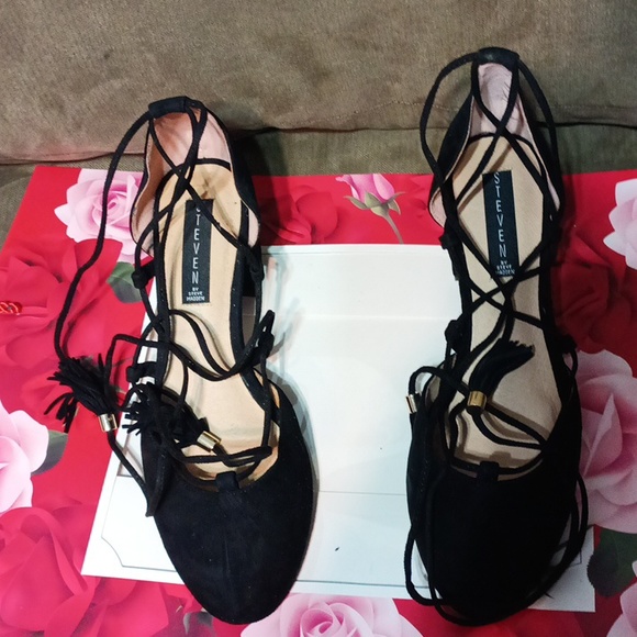 Steven by Steve Madden women's black block heel shoes suede - Picture 10 of 17